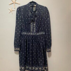 NWT Kate Spade Bandana Denim Tie Neck Dress